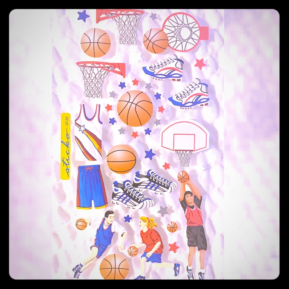 💞 New Basketball Scrapbook Sticker Sheet